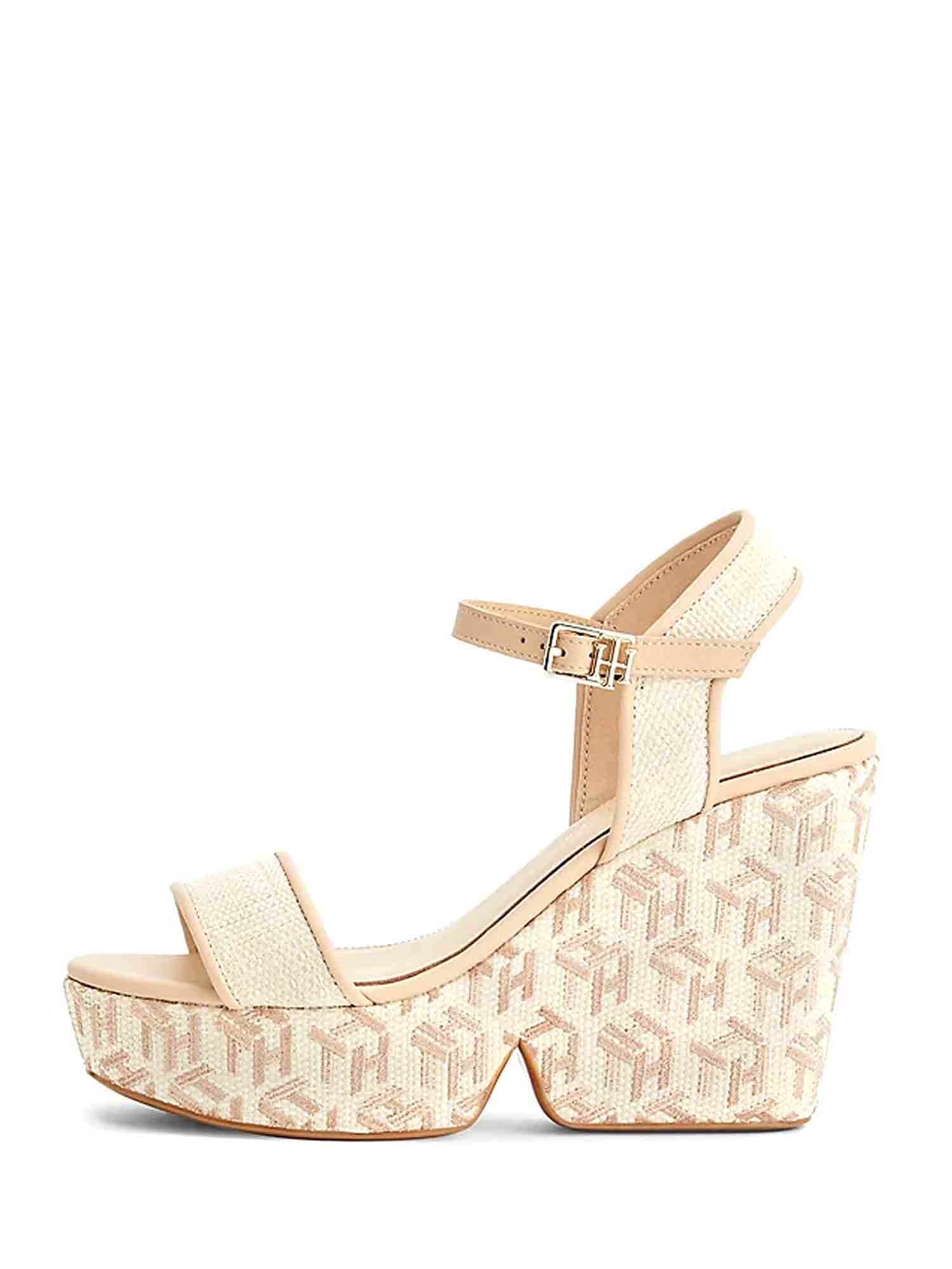 Sandali zeppa Beige Tommy Hilfiger