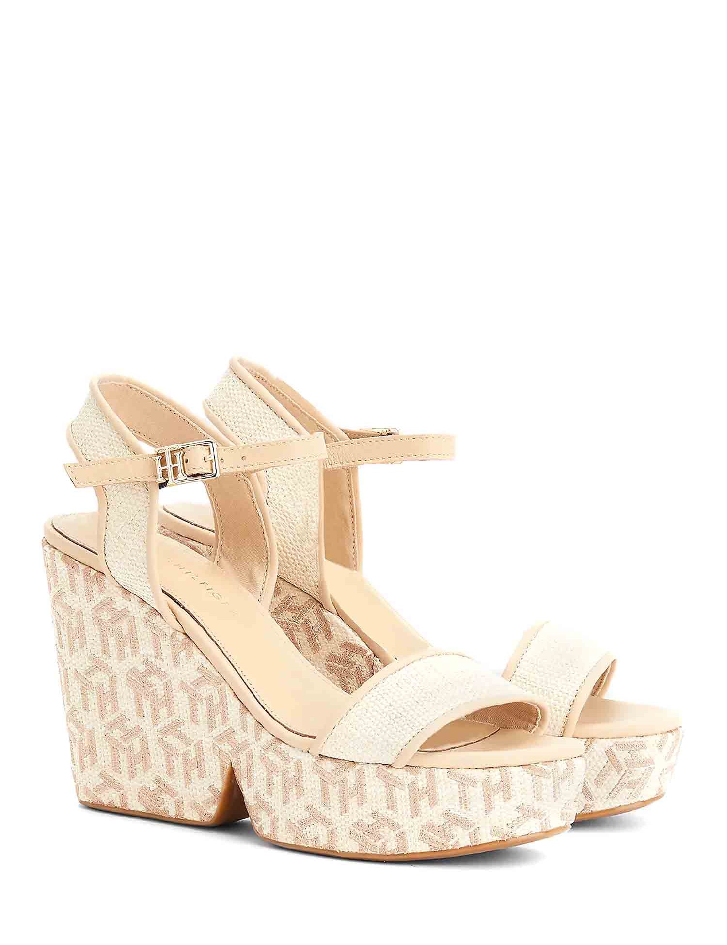 Sandali zeppa Beige Tommy Hilfiger