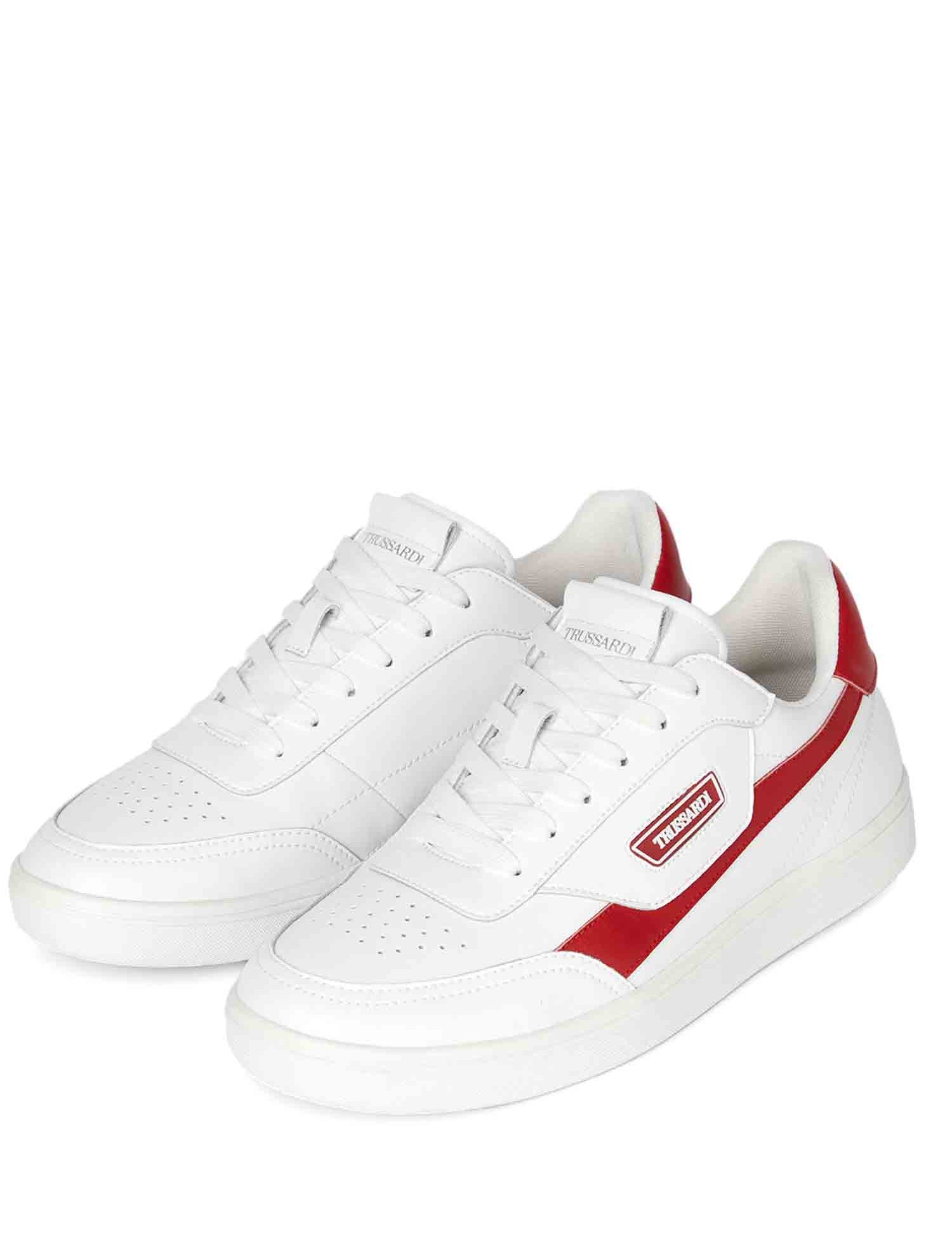 Sneakers Bianco Rosso Trussardi Jeans