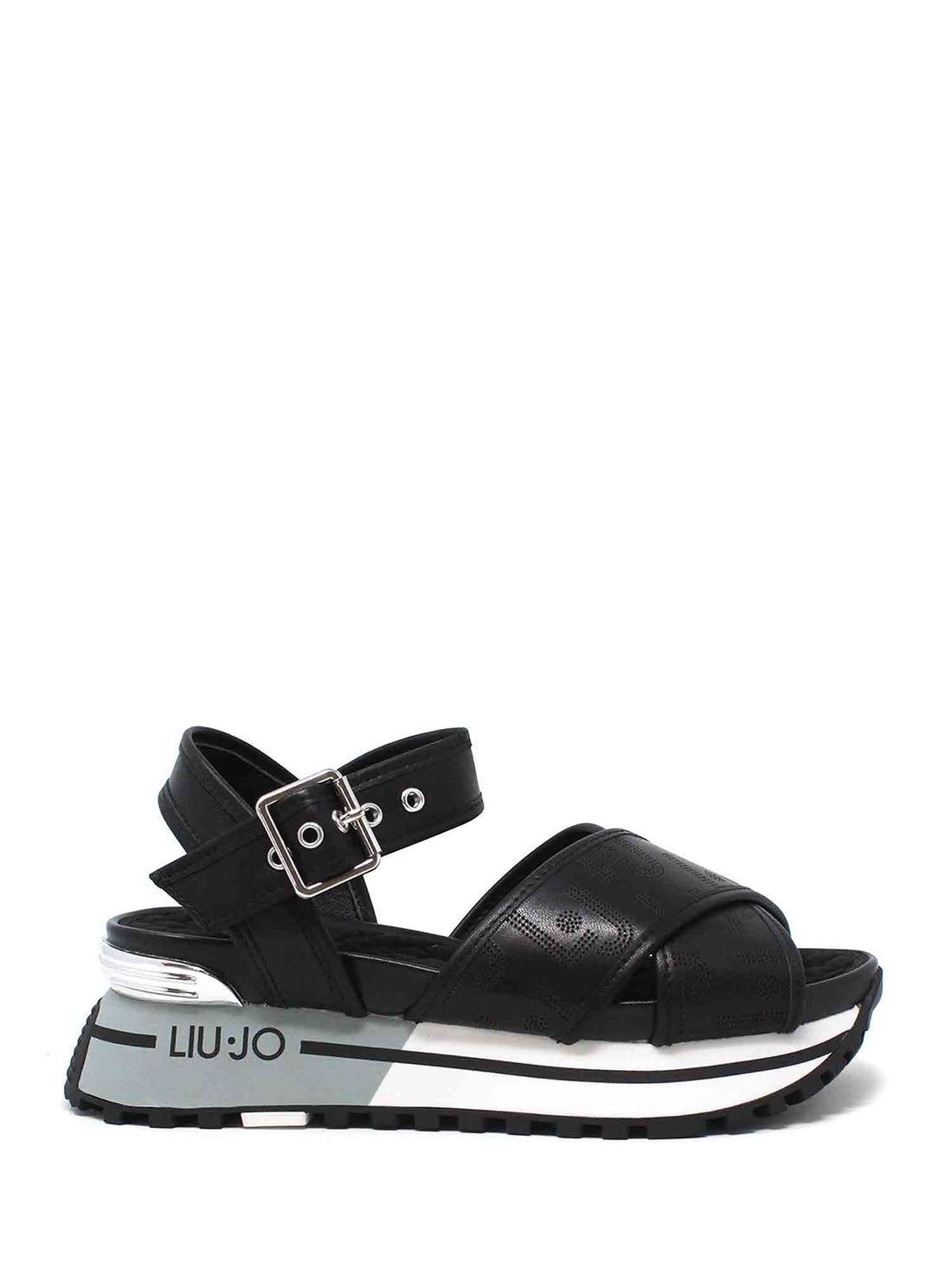 Scarpe Donna LIU JO Sandali Platform Frida 20 con Intreccio e Logo Neri Scarpe Donna LIU JO Sandali Platform Frida 20 con Intreccio e Logo Neri