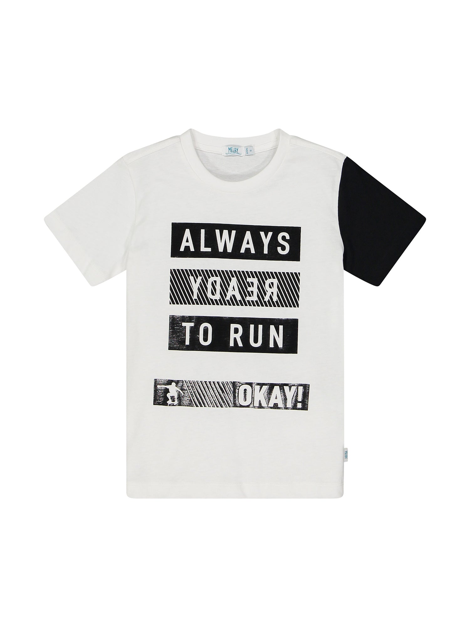 Melby T-Shirt Bianco Nero Fantasia Moda