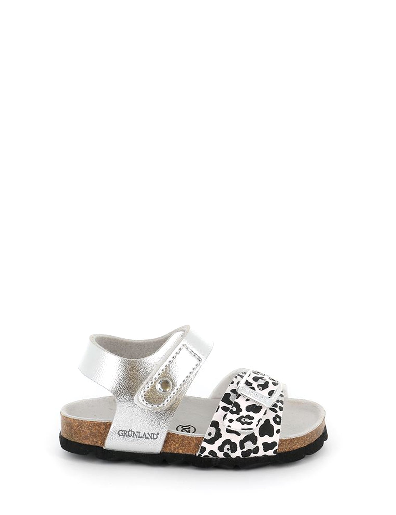 Sandali con strappi Argentato Grunland Junior