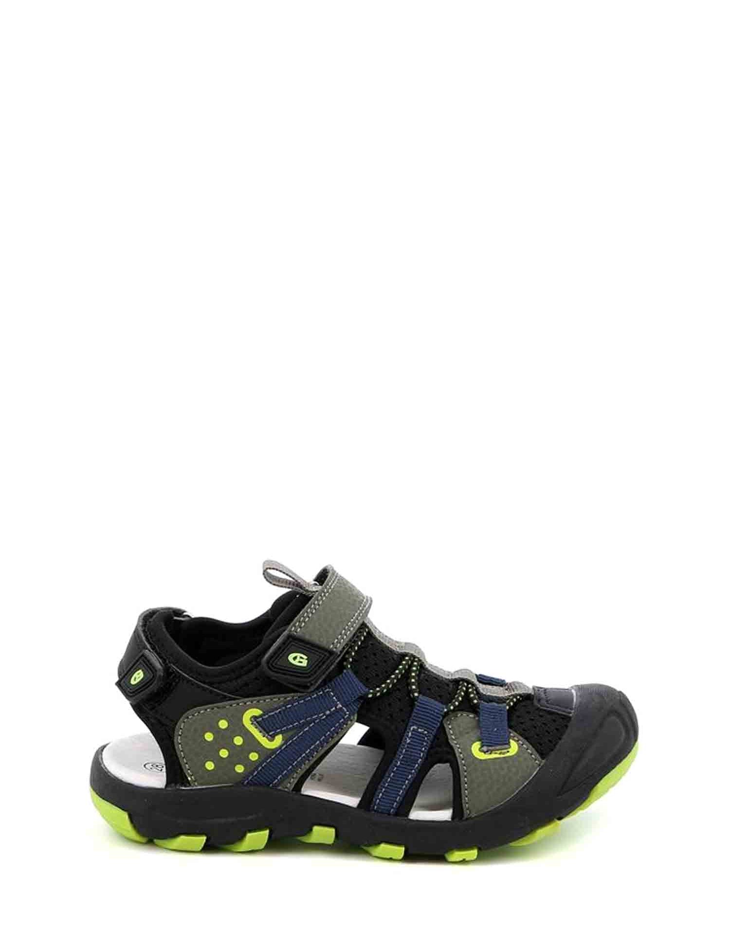 Sandali con strappi Nero Grunland Junior