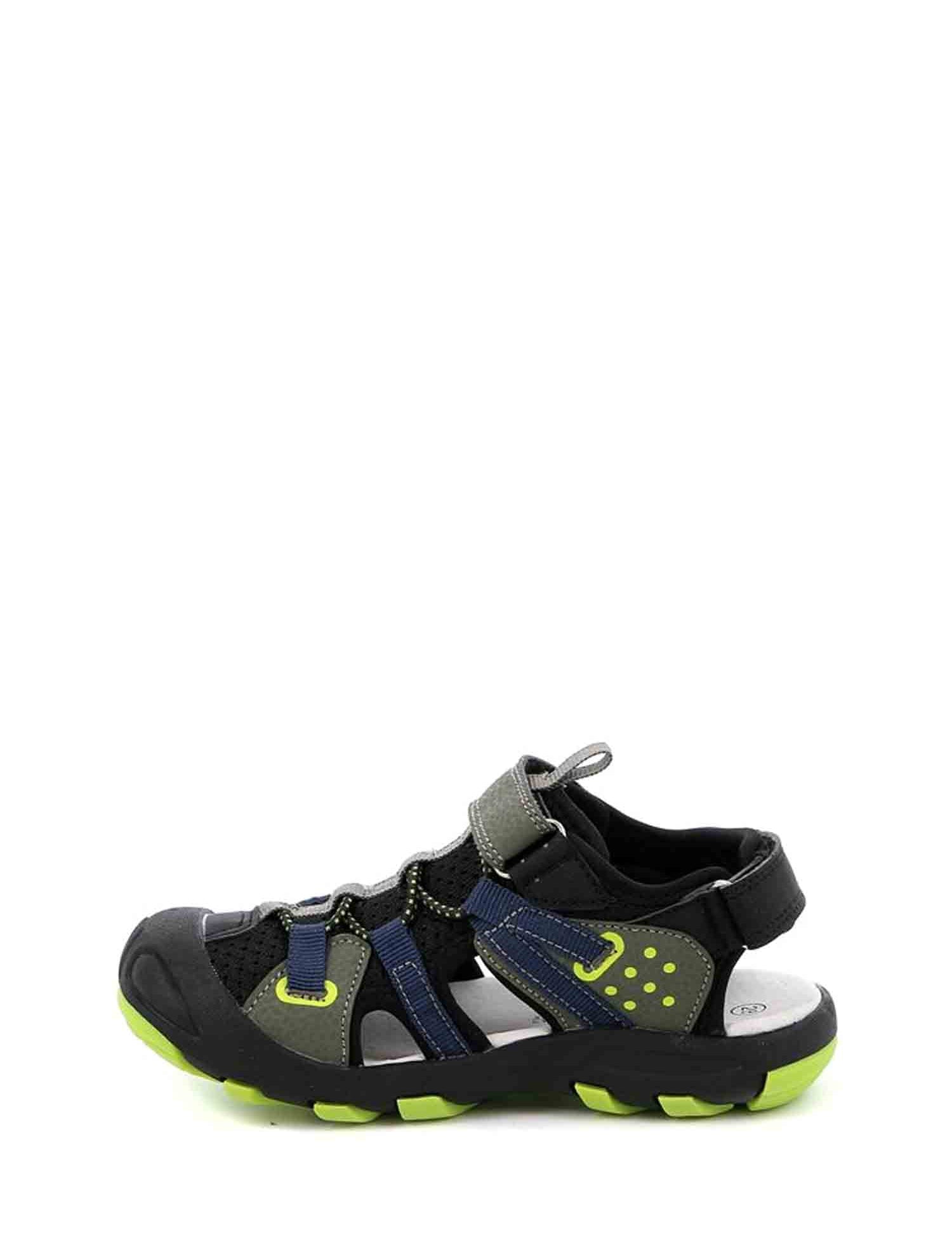 Sandali con strappi Nero Grunland Junior