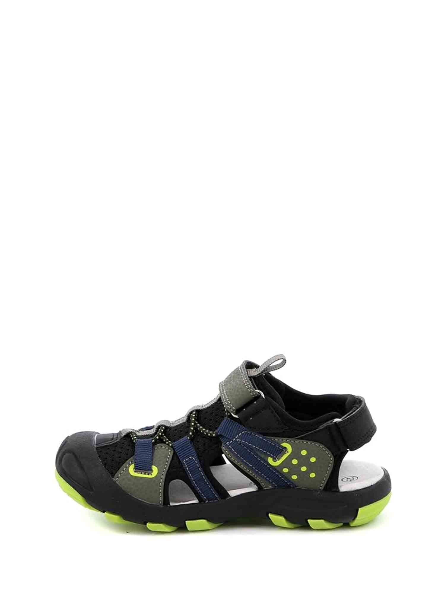 Sandali con strappi Nero Grunland Junior