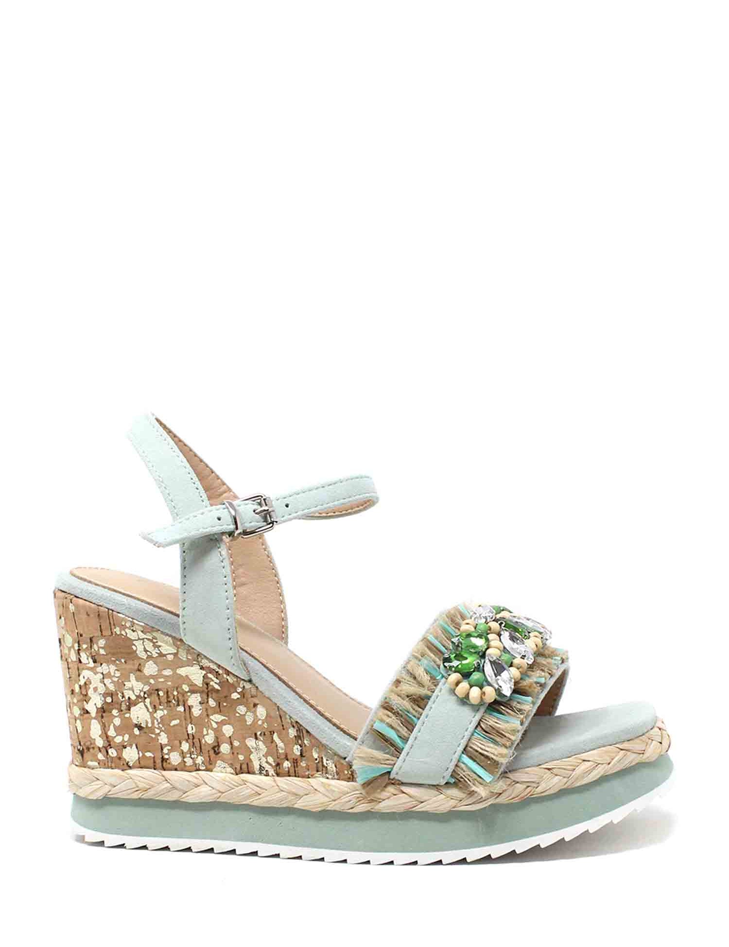 Sandali zeppa Verde Cafenoir