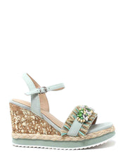 Sandali zeppa Verde Cafenoir