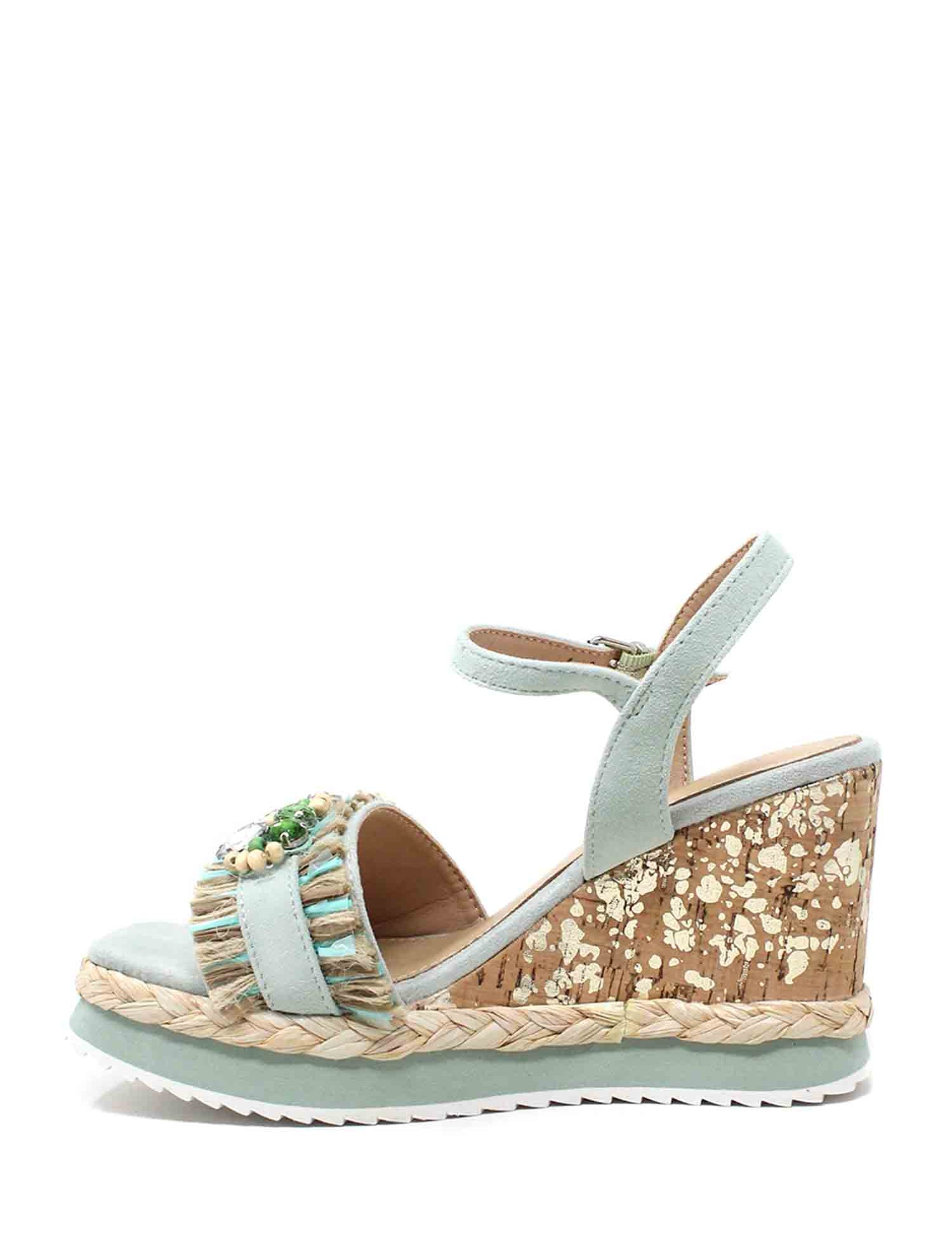 Sandali zeppa Verde Cafenoir