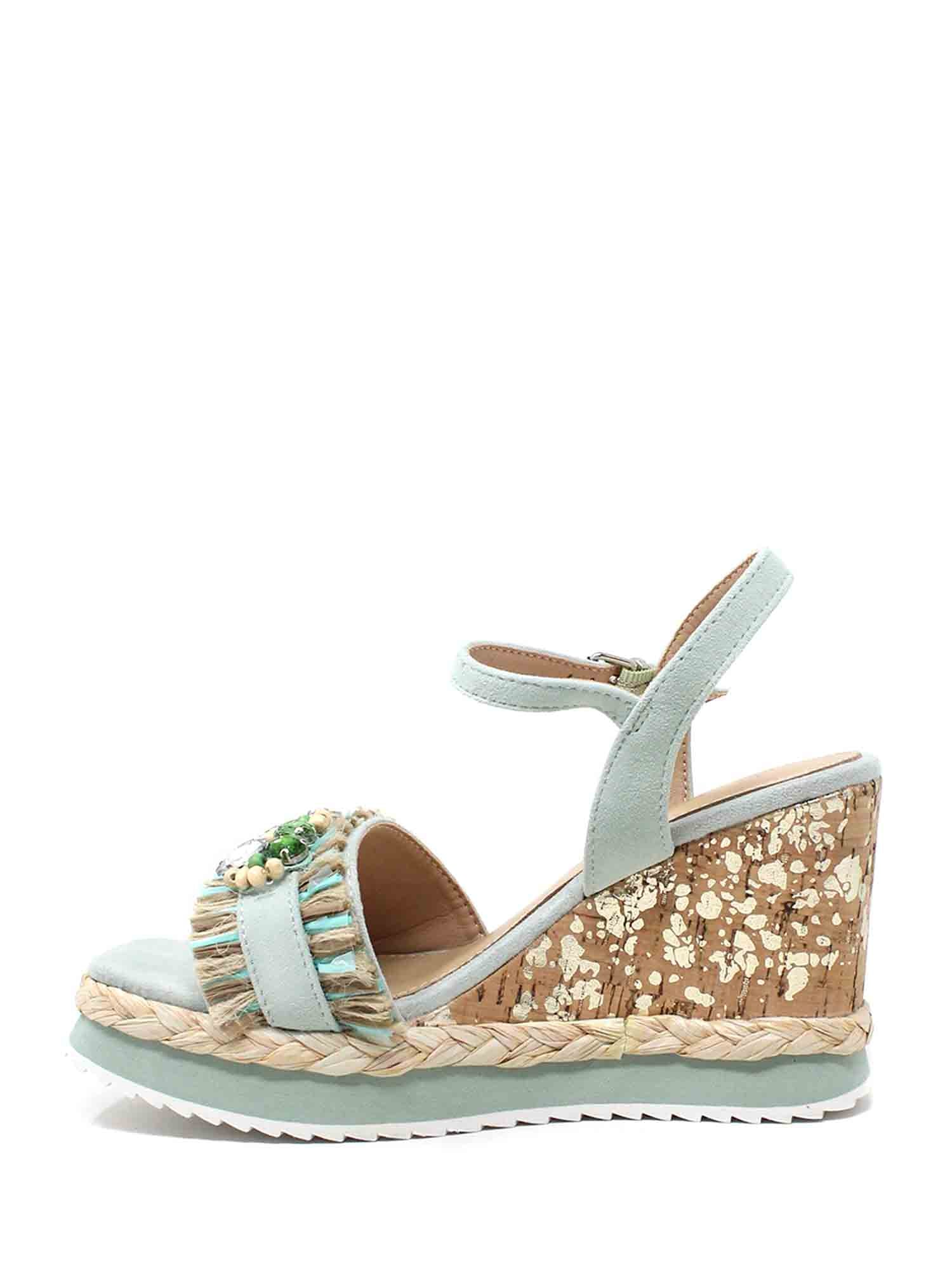 Sandali zeppa Verde Cafenoir