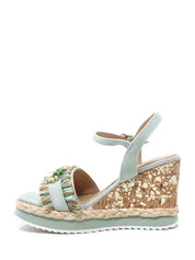 Sandali zeppa Verde Cafenoir