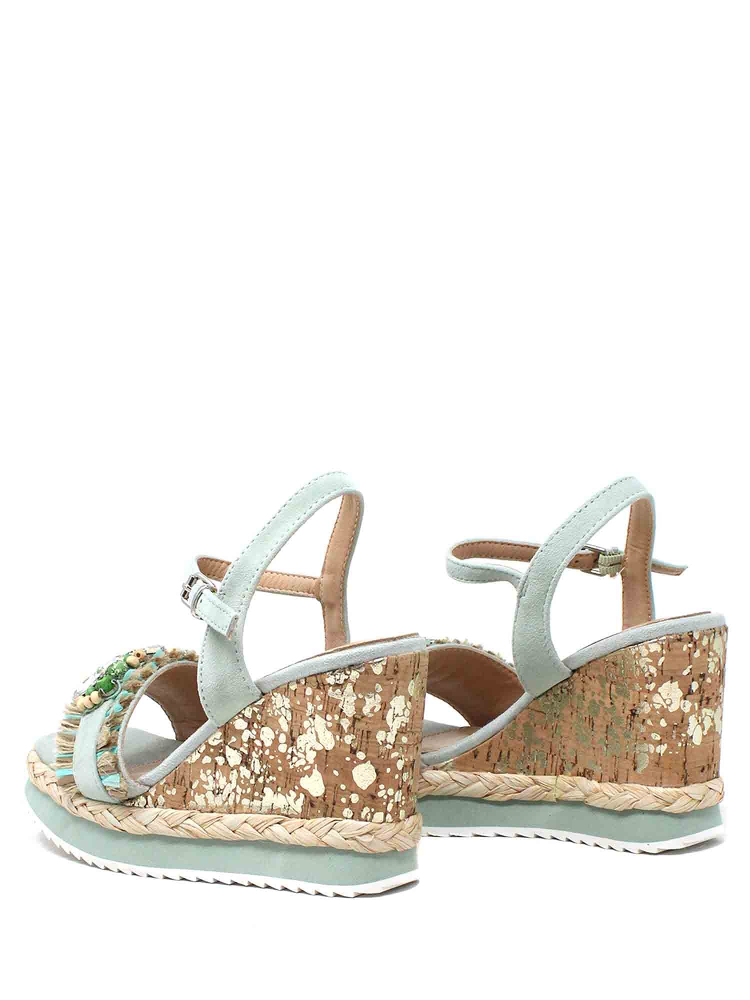 Sandali zeppa Verde Cafenoir