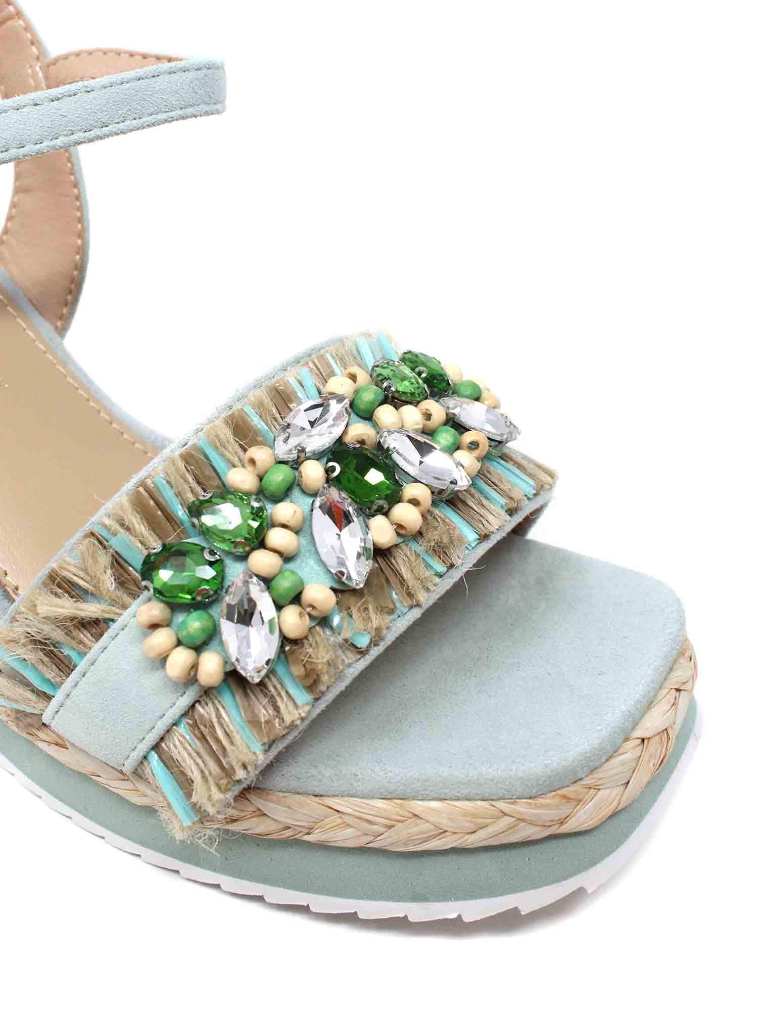 Sandali zeppa Verde Cafenoir