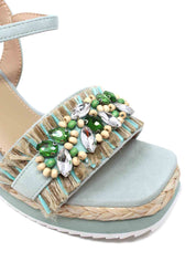 Sandali zeppa Verde Cafenoir