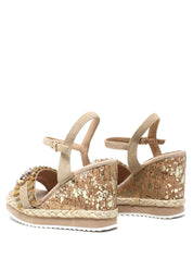 Sandali zeppa Beige Cafenoir