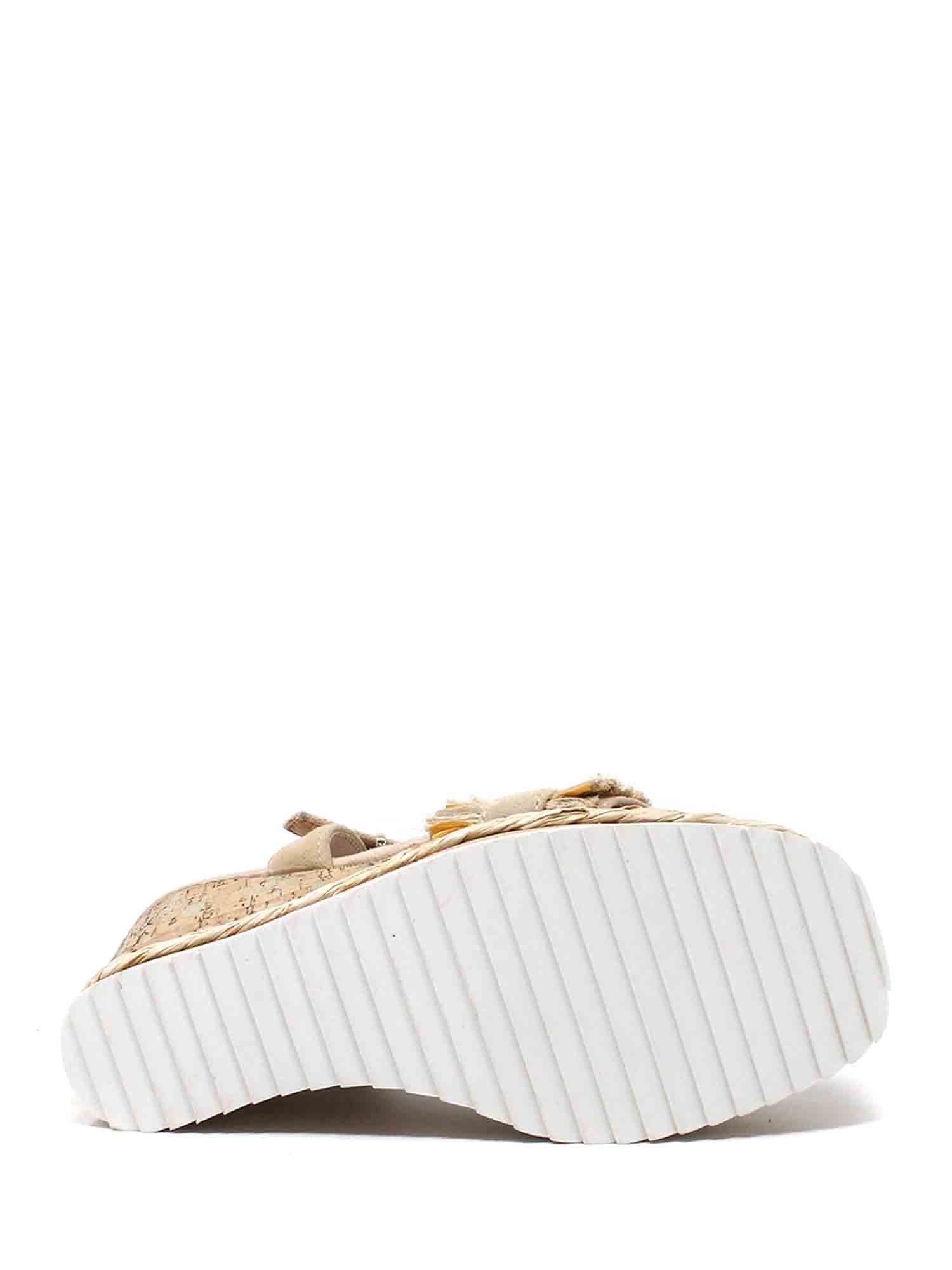 Sandali zeppa Beige Cafenoir