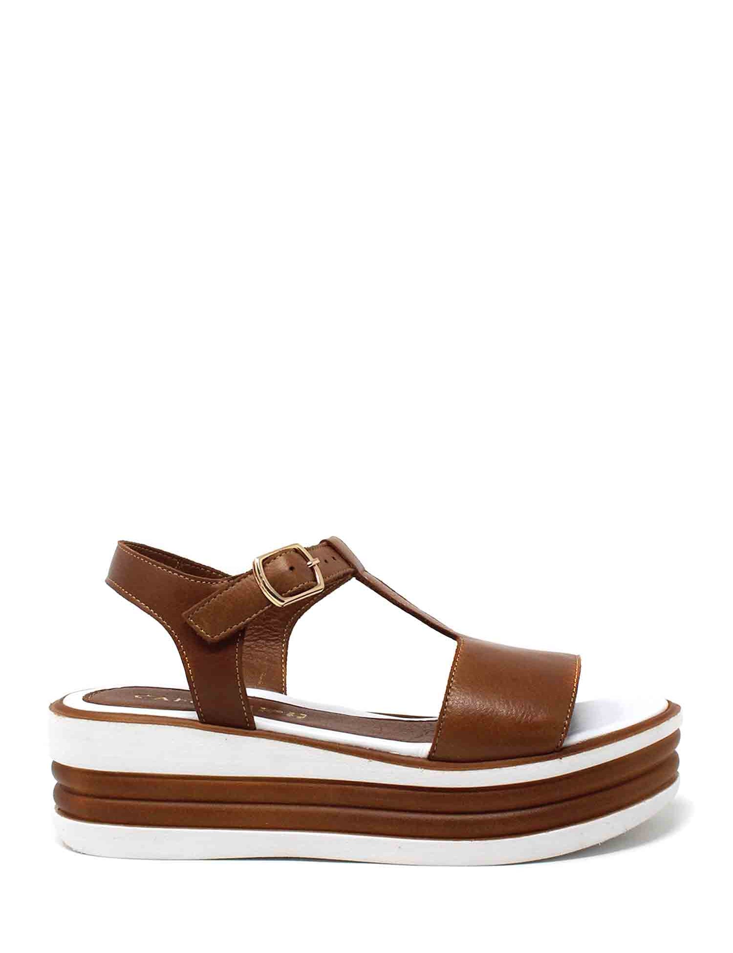 Sandali zeppa Marrone Cafenoir