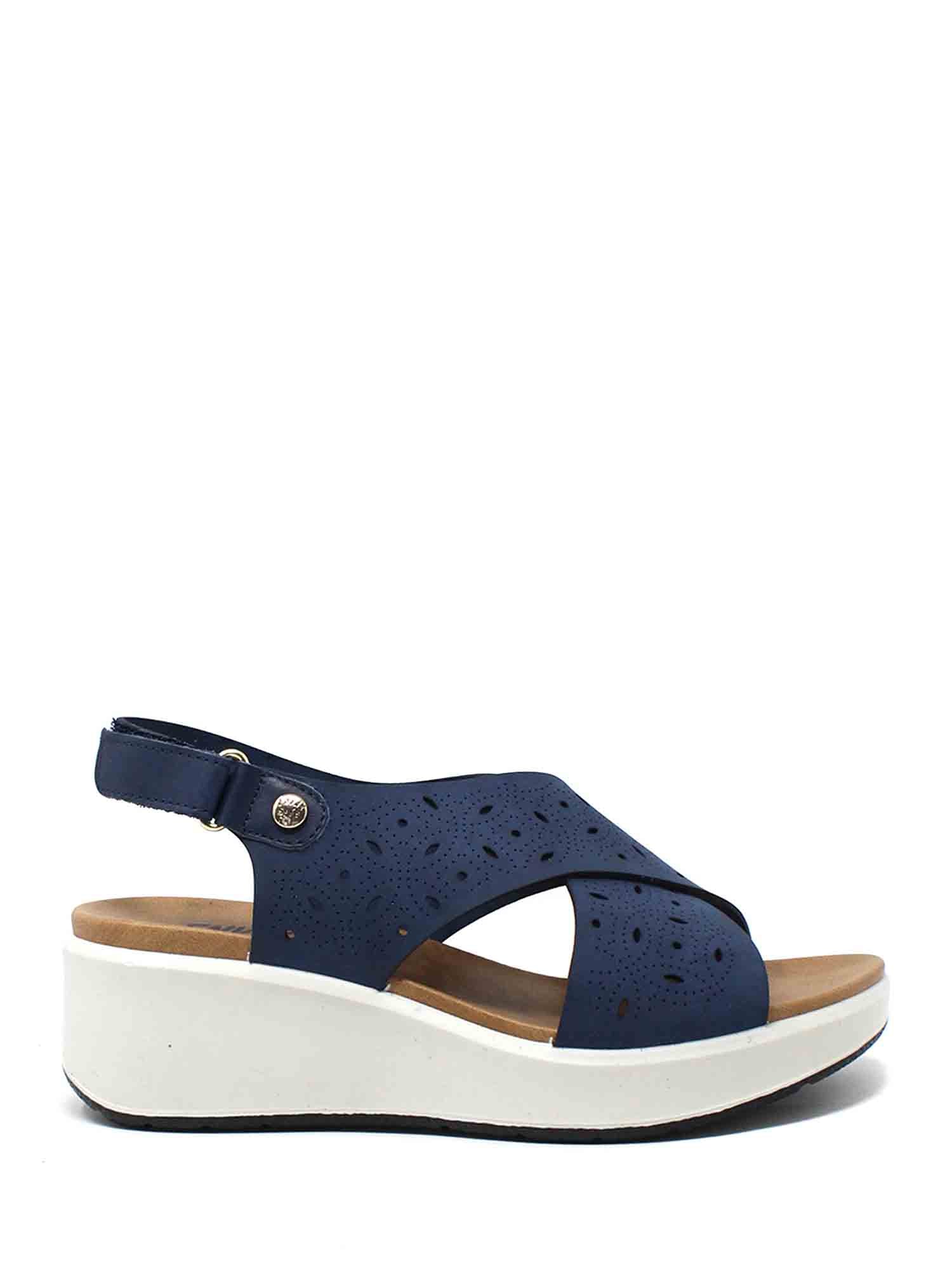 Sandali zeppa Blu Enval