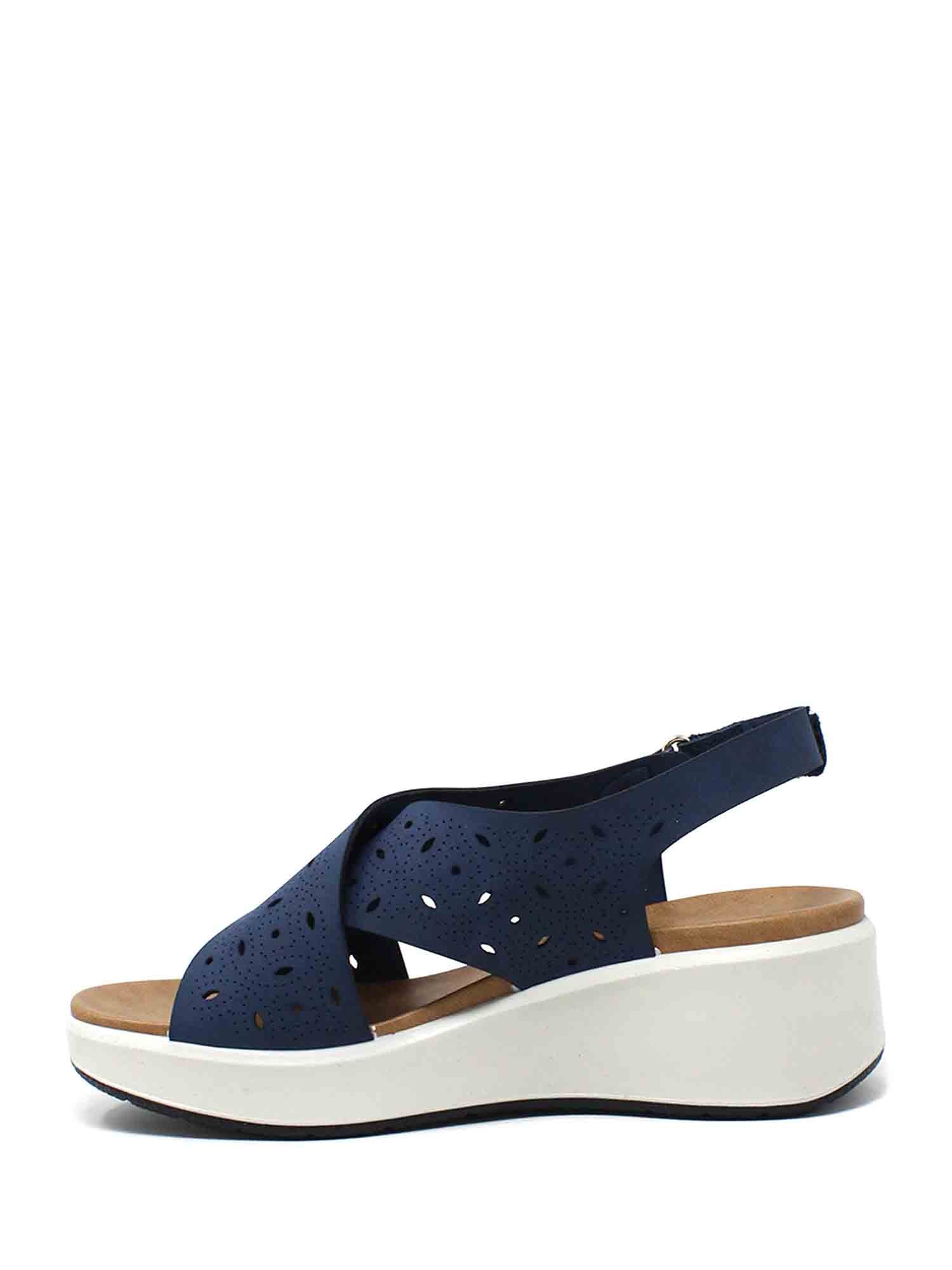 Sandali zeppa Blu Enval