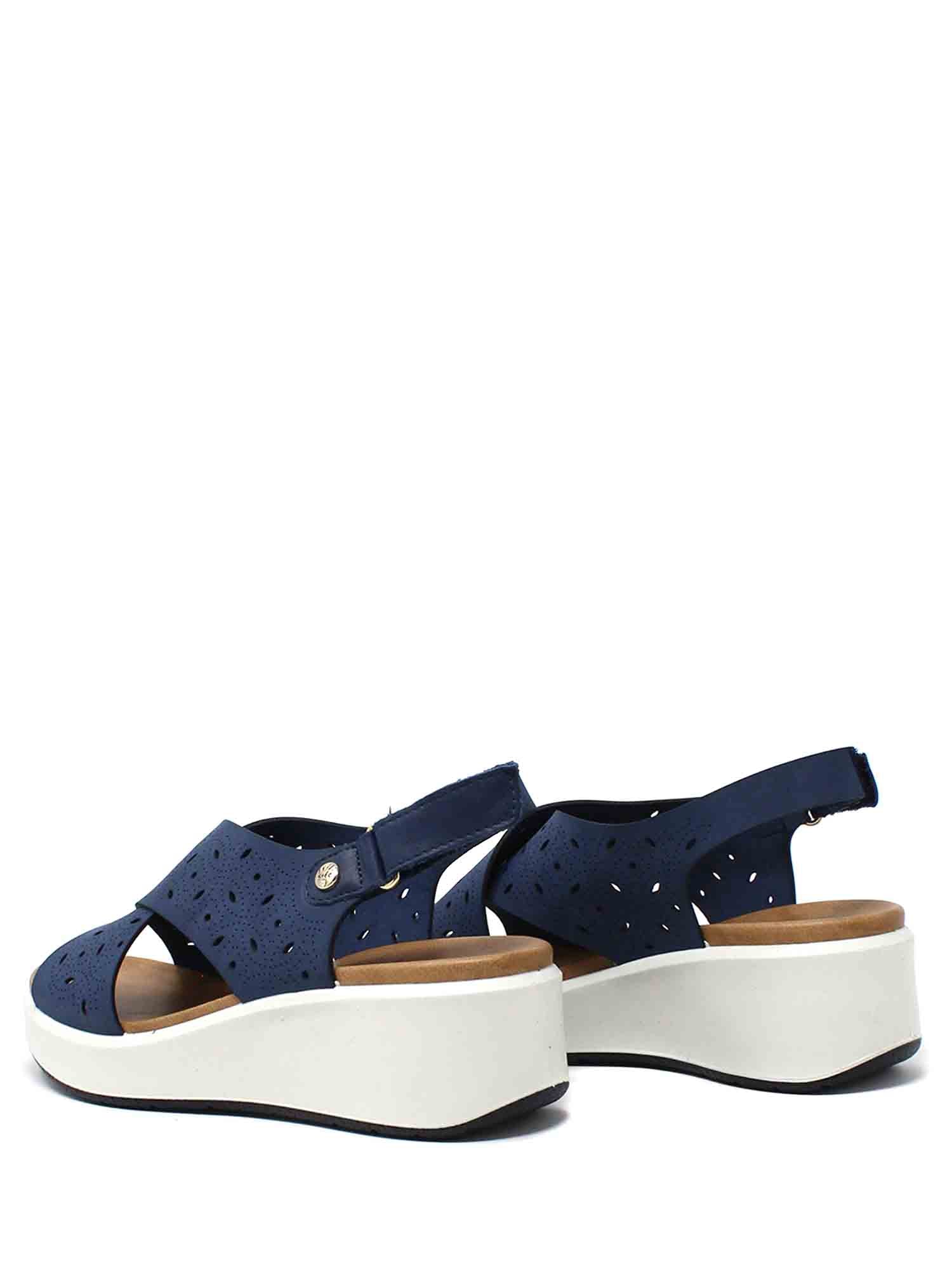 Sandali zeppa Blu Enval