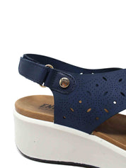Sandali zeppa Blu Enval
