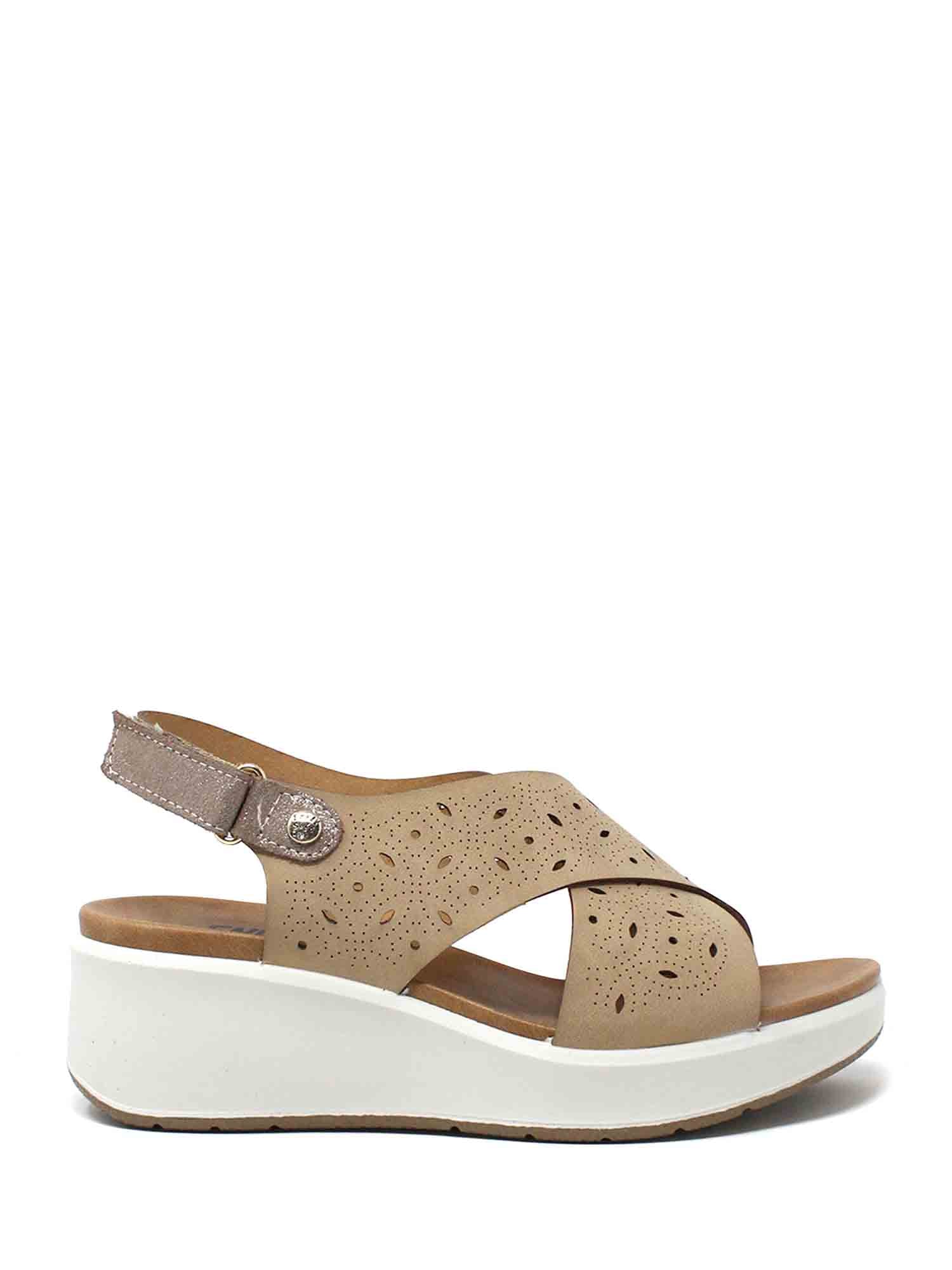 Sandali zeppa Beige Enval