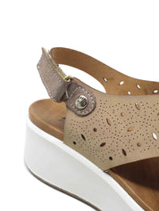 Sandali zeppa Beige Enval