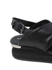 Sandali zeppa Nero Apepazza