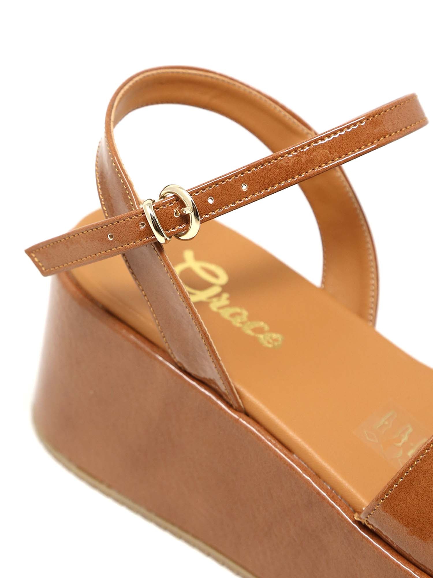 Sandali zeppa Marrone Grace Shoes