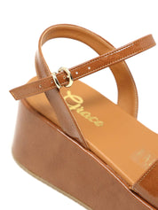 Sandali zeppa Marrone Grace Shoes