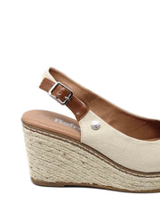 Sandali zeppa Beige Refresh