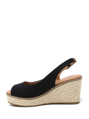 Sandali zeppa Nero Refresh