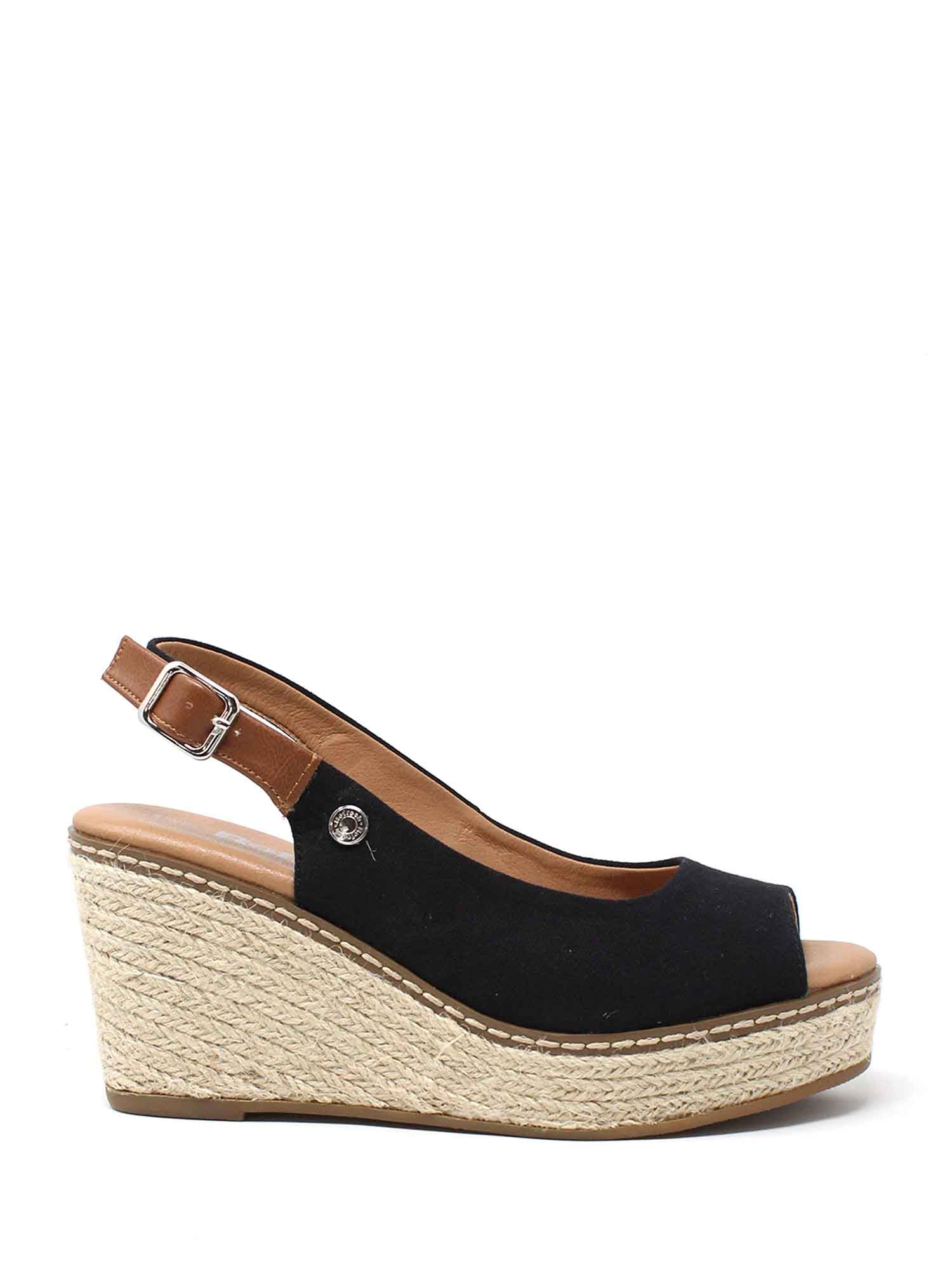 Sandali zeppa Nero Refresh