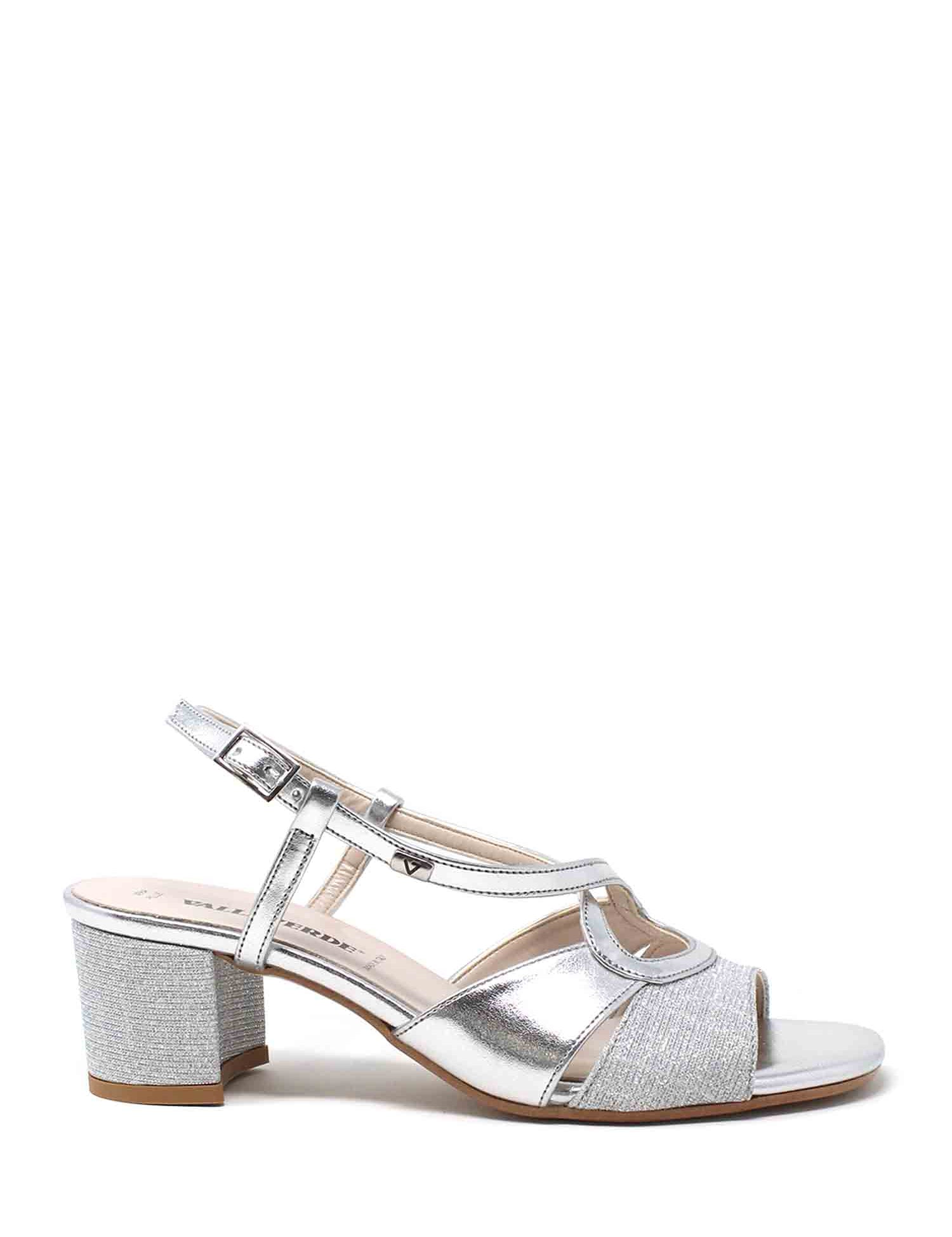 Sandali tacco Argentato Valleverde