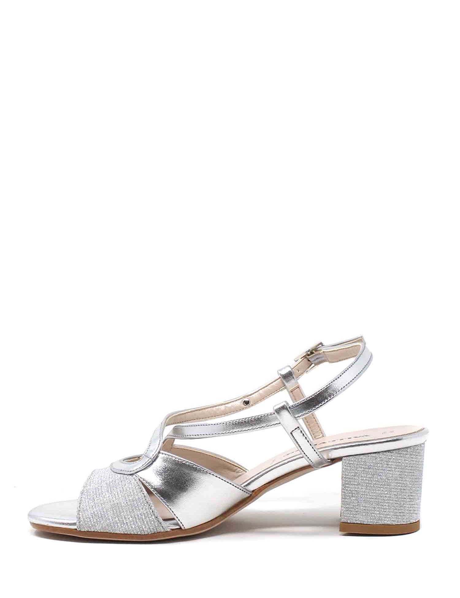 Sandali tacco Argentato Valleverde