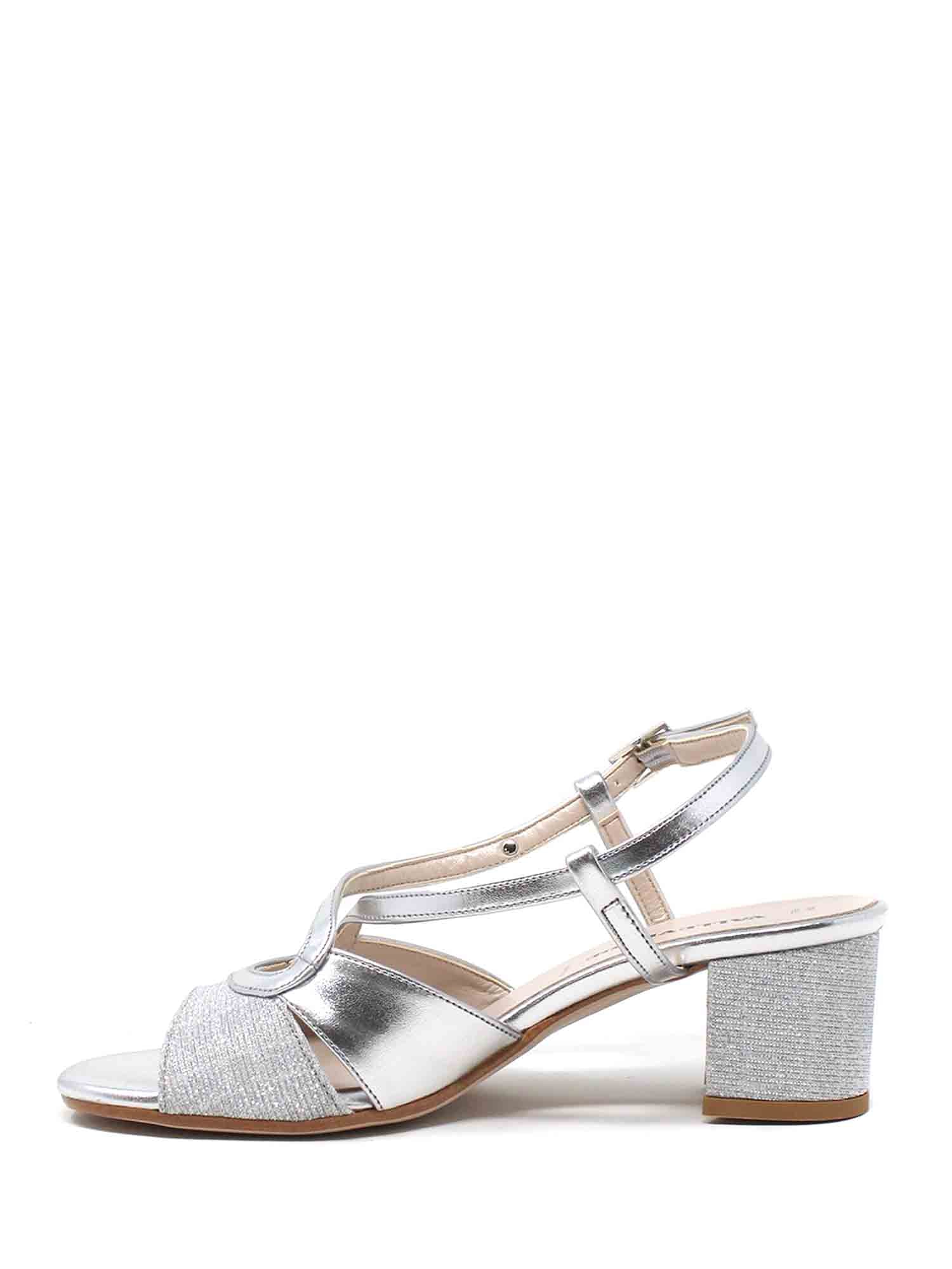 Sandali tacco Argentato Valleverde