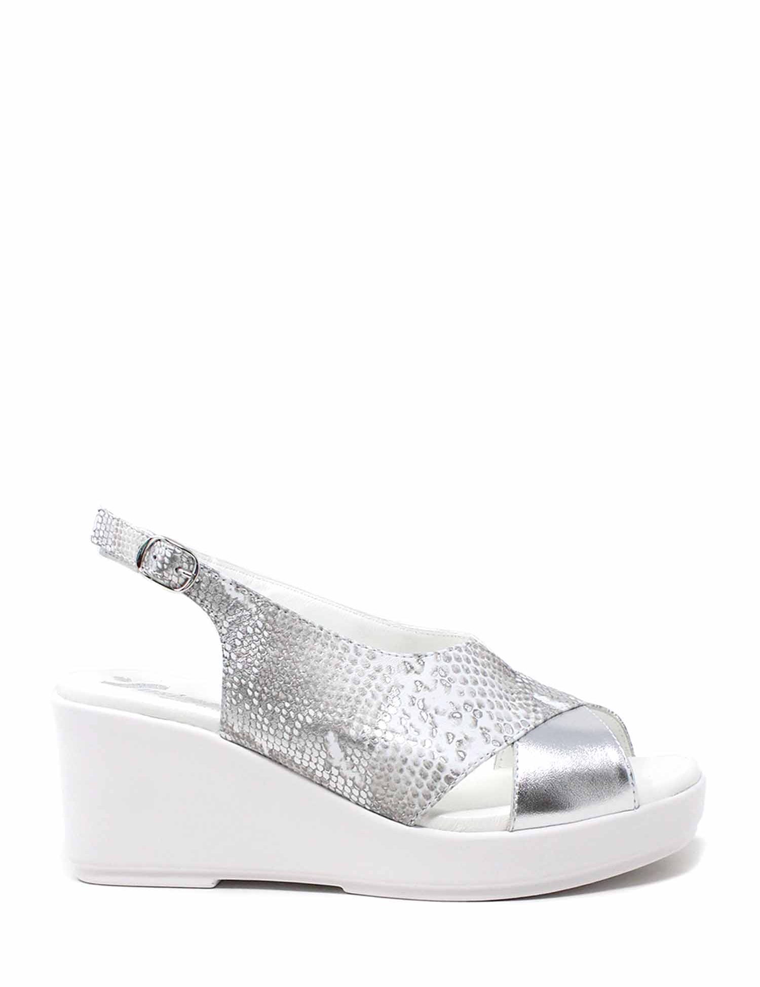 Sandali zeppa Argentato Susimoda