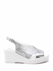 Sandali zeppa Argentato Susimoda