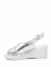 Sandali zeppa Argentato Susimoda