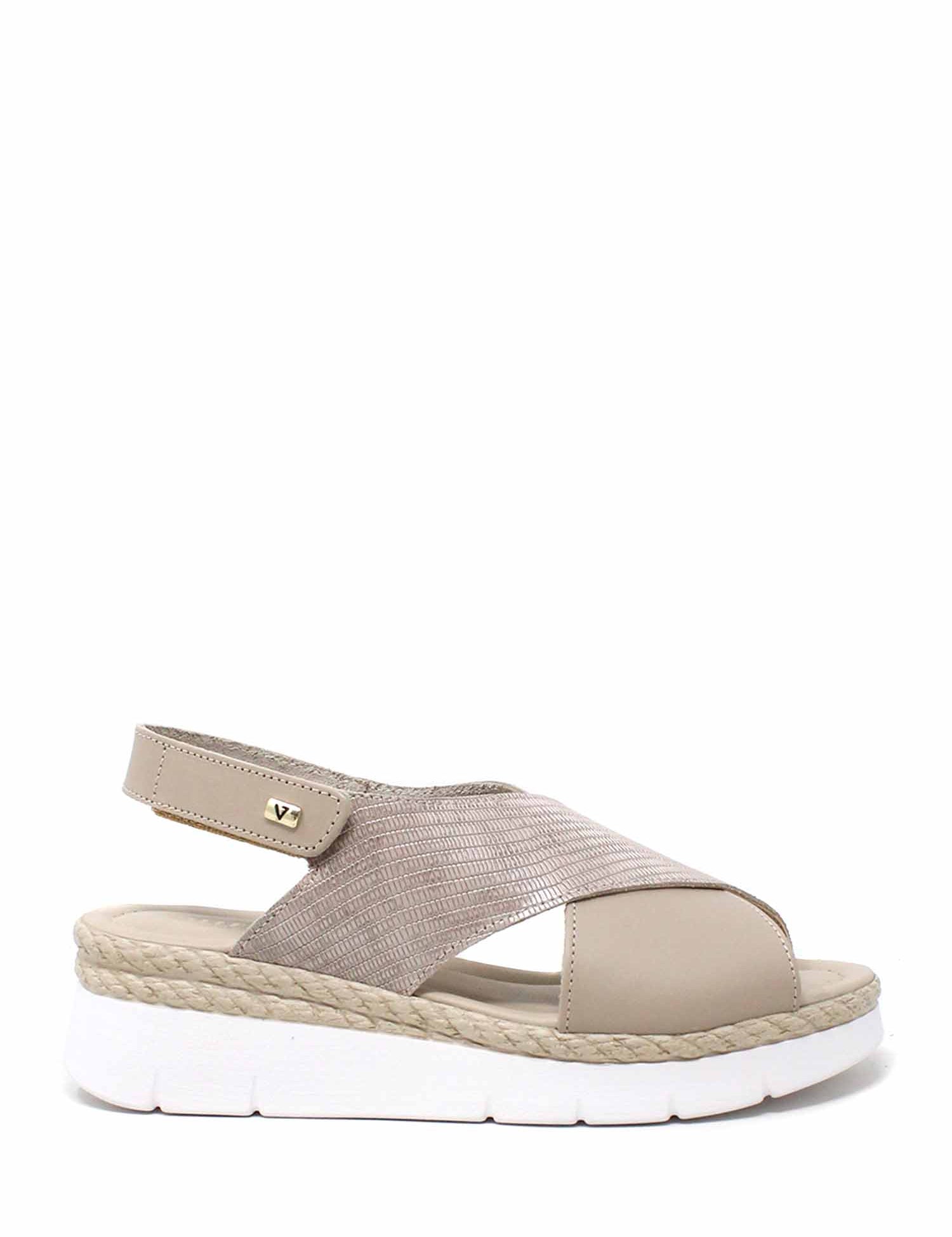 Sandali zeppa Beige Valleverde
