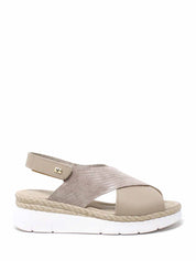 Sandali zeppa Beige Valleverde