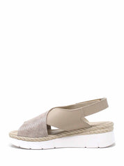 Sandali zeppa Beige Valleverde