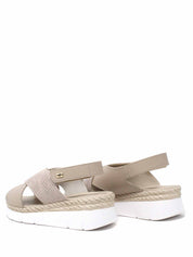 Sandali zeppa Beige Valleverde