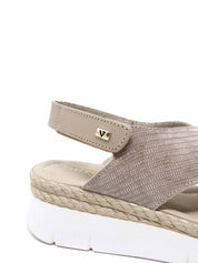 Sandali zeppa Beige Valleverde