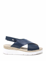 Sandali zeppa Blu Valleverde