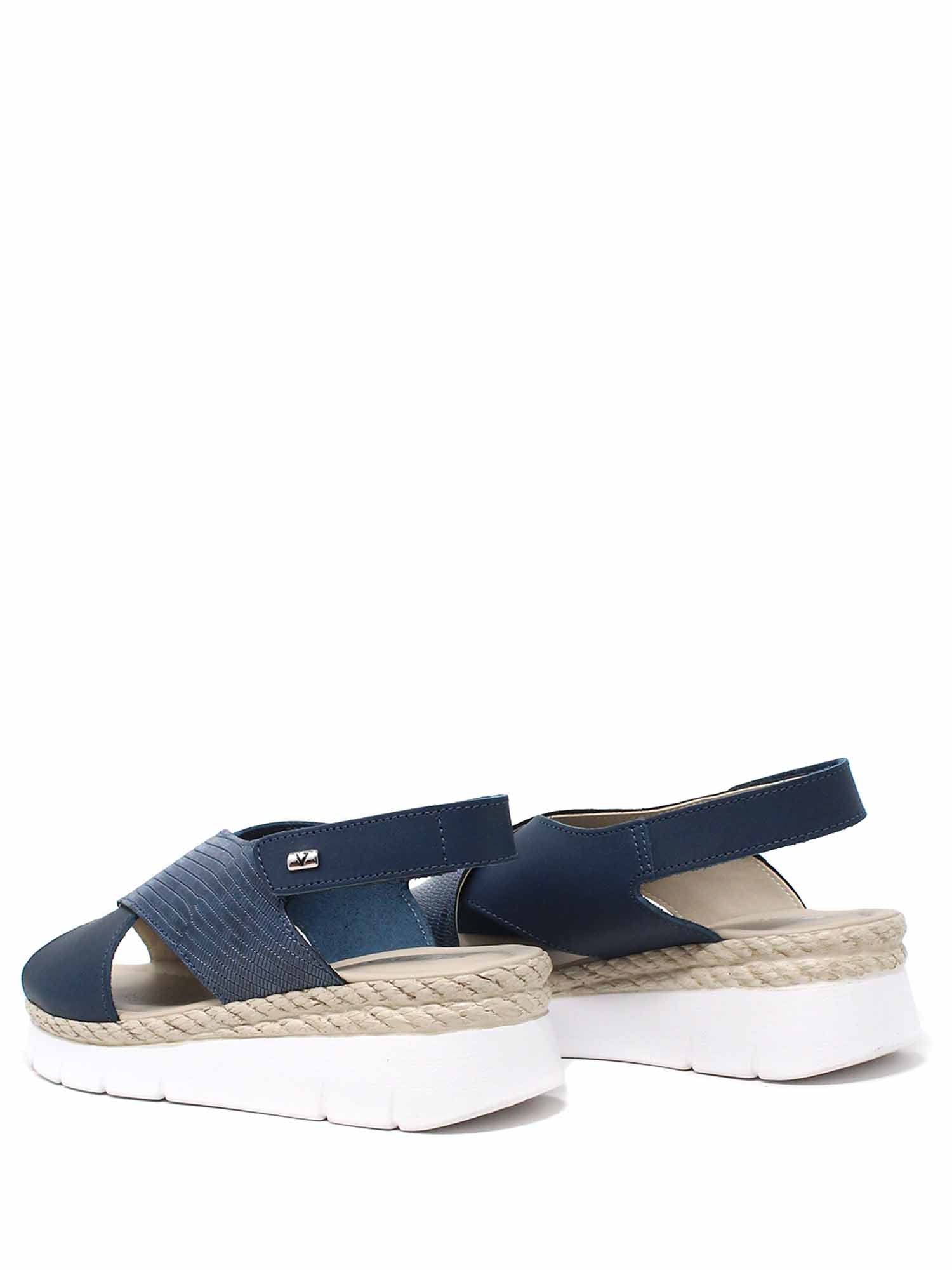 Sandali zeppa Blu Valleverde