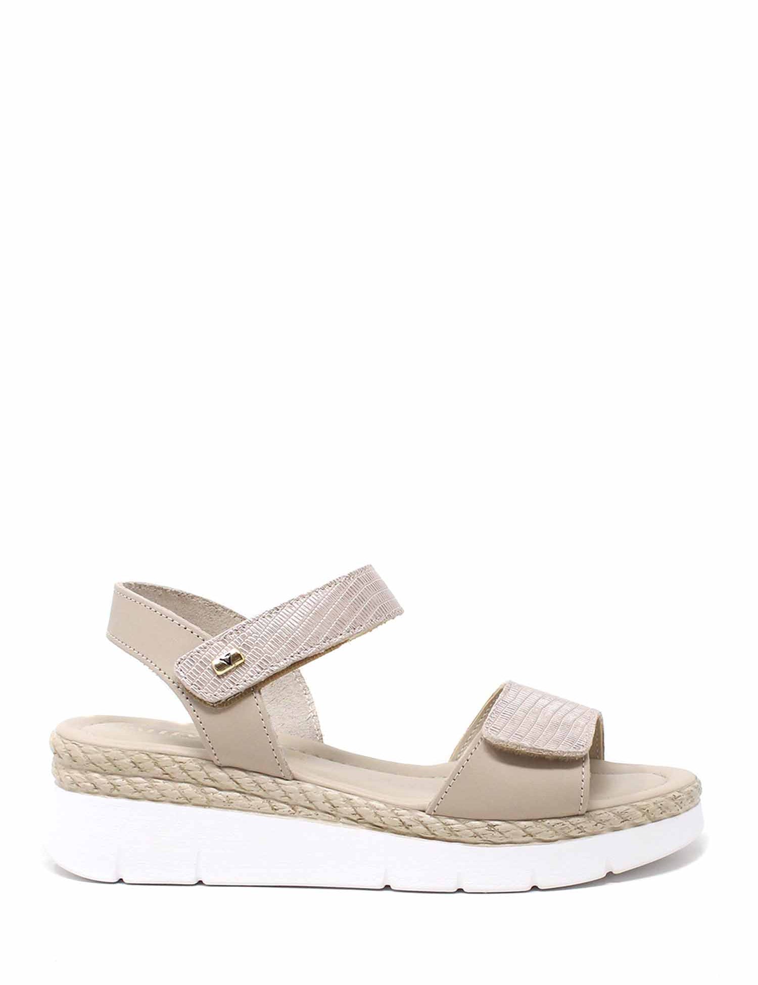 Sandali zeppa Beige Valleverde