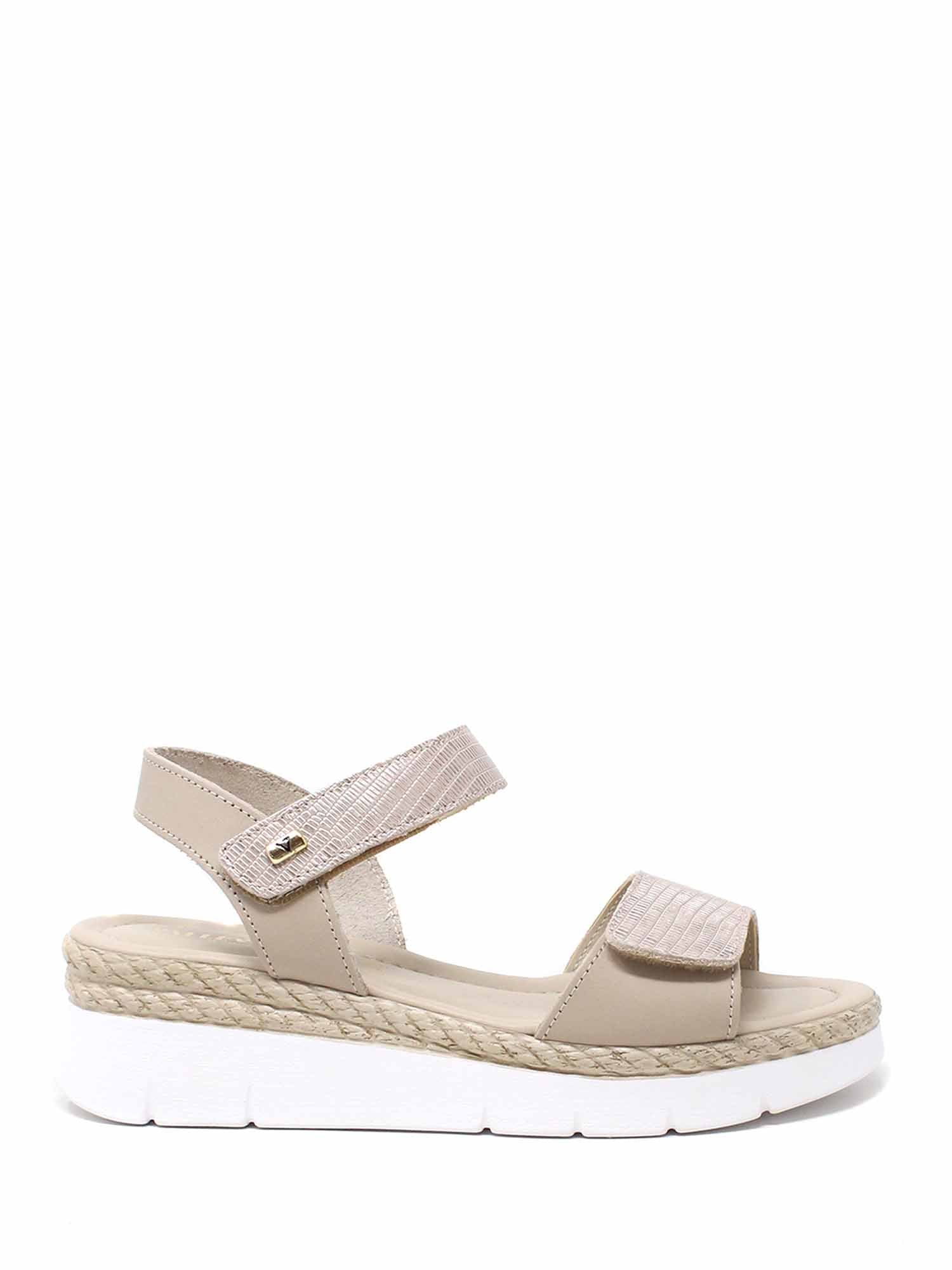 Sandali zeppa Beige Valleverde