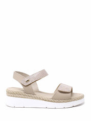 Sandali zeppa Beige Valleverde