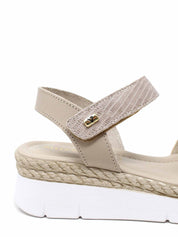 Sandali zeppa Beige Valleverde