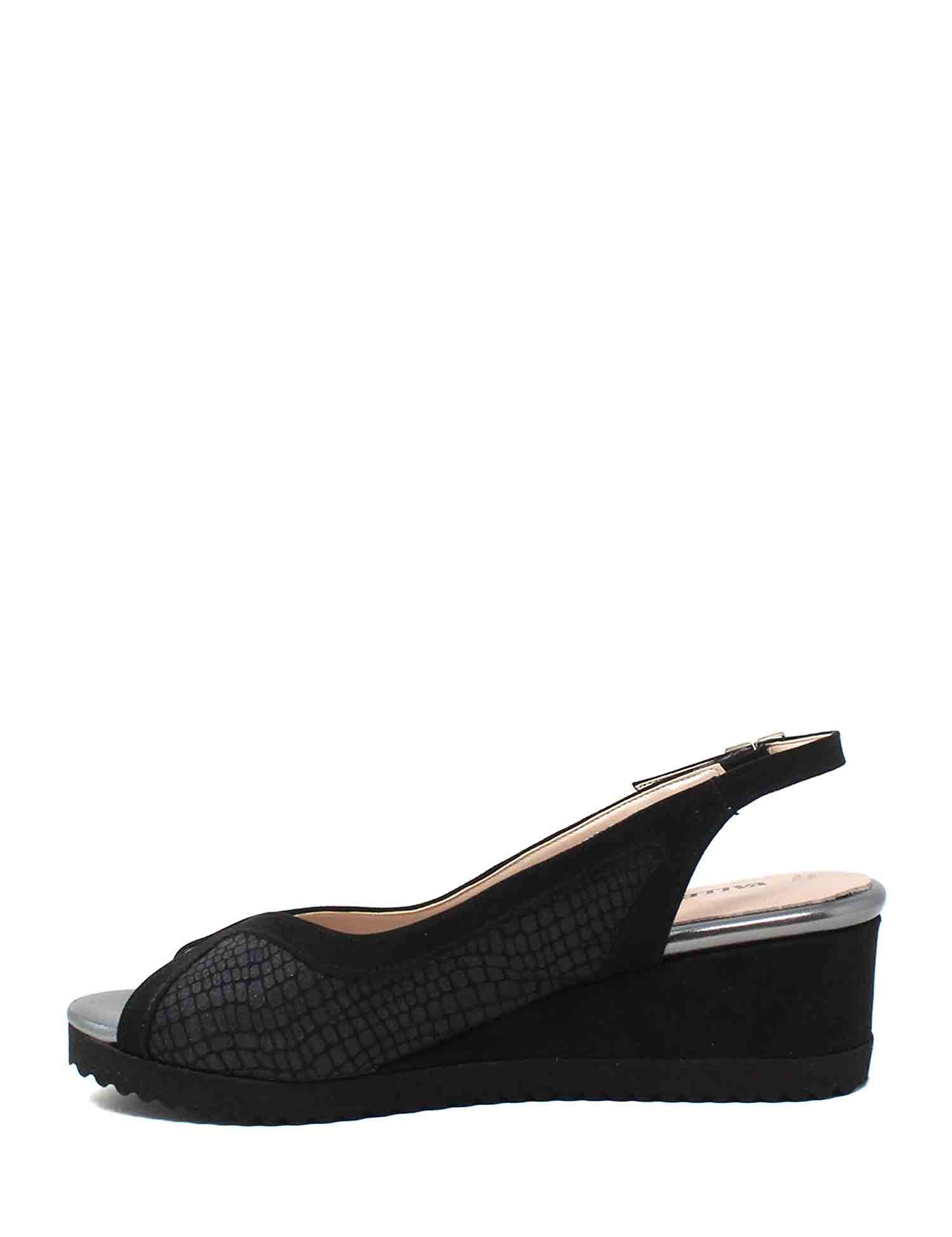 Sandali zeppa Nero Valleverde